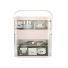 Cosmetic Storage Box Makeup Organizer & Mirror Drawer XM-1003 - Pink